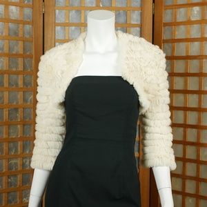 BCBGMaxAzria Fur Shrug Cardigan Cream Size Small